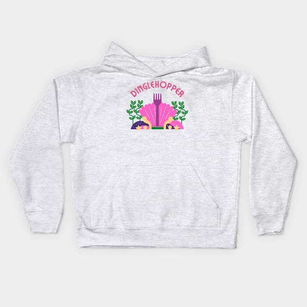 Dinglehopper Fork Mermaid Kids Hoodie by LadyAga